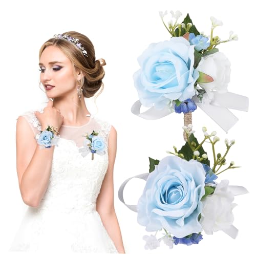 GALPADA 1 Set Rosenanzug Gästecorsage Corsagen Handgelenkcorsage Armbänder Armband Hochzeitssträuße Für Das Handgelenk Der Braut Künstliche Mädchen Hochzeitscorsage von GALPADA