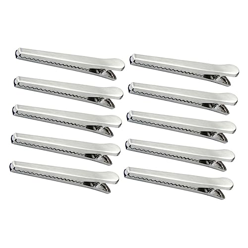 GALPADA 10 Stück Clips Für Snackbeutel Chip -tasche Essen Wiederverschließbar Versiegelung Halten Alligator Beutelclips Für Kartoffelchips Taschenklemmen Federbügel Silver Rostfreier Stahl von GALPADA