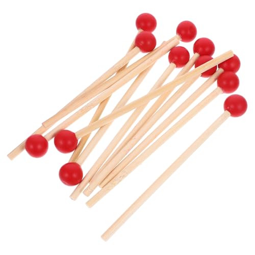 GALPADA 12 Stück Hölzerner Klavierhammer Stöcke Schlagzeug trommel Musical music instruments for holzspielzeug Drumsticks Musikalisches Bambus rot von GALPADA