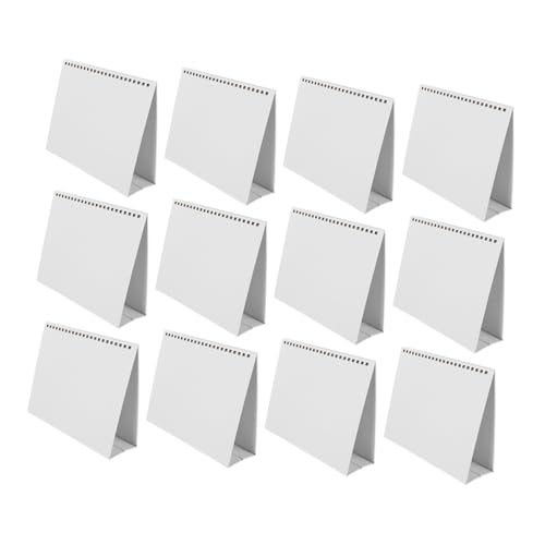 GALPADA 12 Stück Kalenderhalter Dekoratives Desktop-kalenderregal Tischkalender-gestell Tischkalender Liefern Loseblatt-kalenderbasis Schreibtisch Tageskalender Basen Perlenpapier Silber von GALPADA