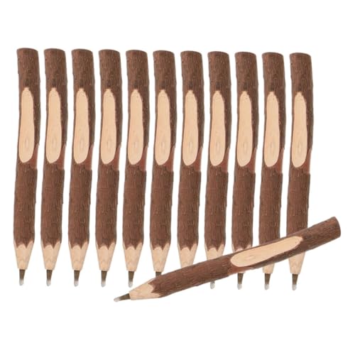GALPADA 12 Stück Log-Kugelschreiber Stifte für farbig Schreiben glatt Journaling Tinte holz kugelschreiber Handgefertigter Kugelschreiber Büro Stifte Homeoffice-Grundlagen Brown von GALPADA