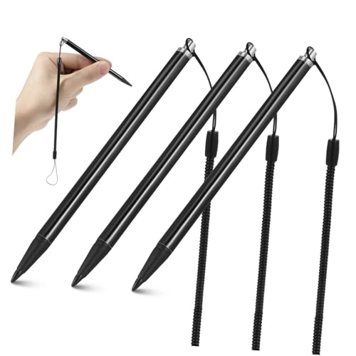 GALPADA 3 Stück Stift berühren Finger Eingabestifte Arbeiten einziehbar Eingabestift für Touchscreens klein Zeiger Stylus Bleistift Tablet-Stifte Touchscreen-Stifte Kupferbeschläge Black von GALPADA
