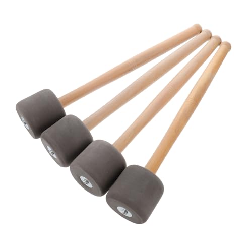 GALPADA 4 Stück großer Trommelstock Zubehör für Musikinstrumente Schlagzeug Hammer Schlägel Perkussion Drumsticks Schaum Schlägel für große Trommeln marschierende Bassdrum Holz Grau von GALPADA
