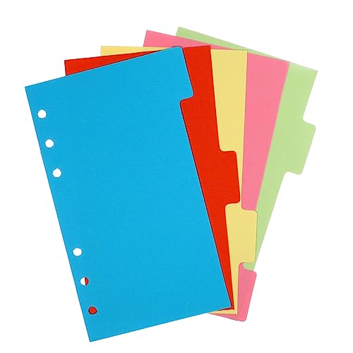 GALPADA 6 Teiliges Set Mit 6 Farbigen Trennseiten Notizblock Notizbuch Mit Trennblatt Registerteiler Farbige Karteikarten 6 Ringbuchteiler Ringnotizbuch Unterteiltes Notizbuch von GALPADA