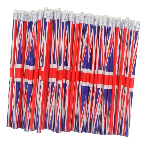 GALPADA 60 Stück Bunte Musterstifte Buntstifte Zeichenstifte Ausgefallene Union Jack Bleistifte Dicker Bleistift Union Jack Schreibstifte Zeichenstifte Schülerstifte Für Die von GALPADA
