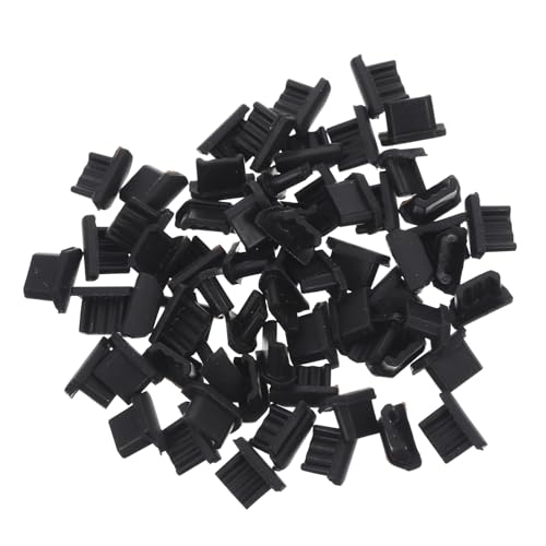 GALPADA 65 Stück Mobile Staubstecker Hafen USB-Port-Stopper Schützend Telefonstaub Kompatibel USB-staubkappe Abdeckung Mikro USB - USB-stecker Port-staubschutz Schwarz Kieselgel von GALPADA