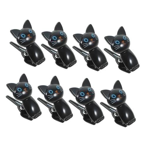 GALPADA 8 Stück Beutelverschlussklammern Bag Chip Clips Katze Snack-tasche Geformt Süße Tasche Katzenfutterbeutel Clips Süße Food -bag -clips Chip-clips Süß Zubehör Luftdicht Plastik Black von GALPADA