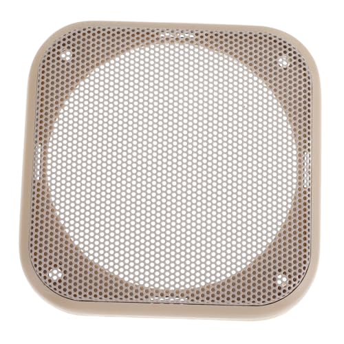GALPADA Quadratische Horn Netzabdeckung Lautsprecher Runde Abdeckplatte Car Audio Grillabdeckung Marine Horn Abdeckung Car Audio Subwoofer Grill Mittleres Netz Schutzgitter Beige von GALPADA