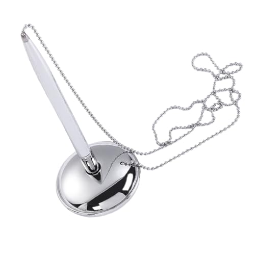 GALPADA Stift unterschreiben Ketten LED Multi Stift mit Kette Bußgeld Gast Kugelschreiber mit Kette und Sockel Hotelschreibstift exquisiter Kugelschreiber Büro Business Stift Metall Silber GALPADA Stift unterschreiben Ketten LED Multi Stift mit Kette Bußgeld Gast Kugelschreiber mit Kette und Sockel Hotelschreibstift exquisiter Kugelschreiber Büro Business Stift Metall Silber von GALPADA