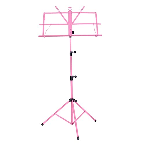 GALPADA Verstellbarer Songständer einstellbar Gitarre Musik einziehbar Stand faltbar bücherregal Violine Notenständer Tragbarer Notenständer zubehör für notenständer Buchhalter Stativ Rosa von GALPADA