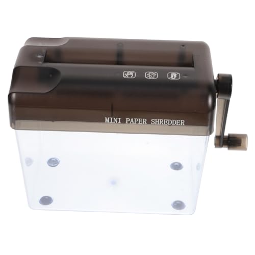 GALPADA manueller Aktenvernichter Büro Aktenvernichter Schaltpapier Shredder Desktop-Aktenvernichter Mini Aktenvernichter für Pappe Handpapier Shredder praktischer Aktenvernichter Abs Grau von GALPADA