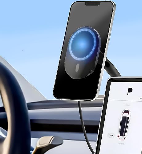GALVANOX Handyhalterung für Tesla Model 3 / Modell Y - Magnetische Autohalterung mit kabellosem Laden (kompatibel mit MagSafe) von GALVANOX