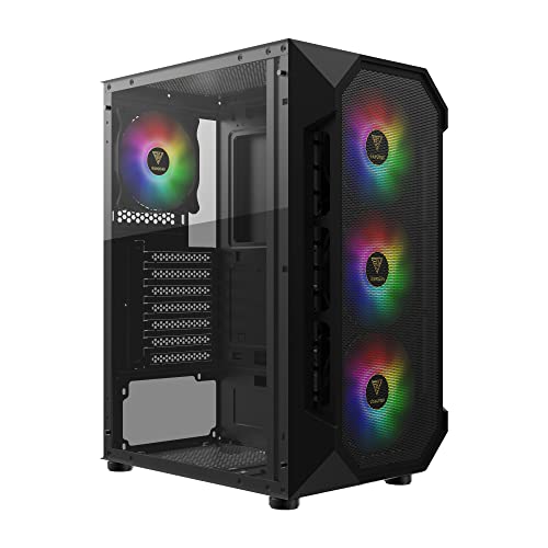 GAMDIAS Boitier Moyen Tour ATX Aura GC1 RGB Avec panneaux vitrés (Noir) von GAMDIAS