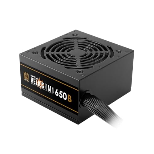 GAMDIAS Helios M1 650W PC-ATX-Netzteil, Nicht Modular, Leiser 120-mm-PWM-Lüfter, 80 Plus Bronze, Flaches Kabel zur Kabelverwaltung, 85% Effizienz, Schwarz von GAMDIAS