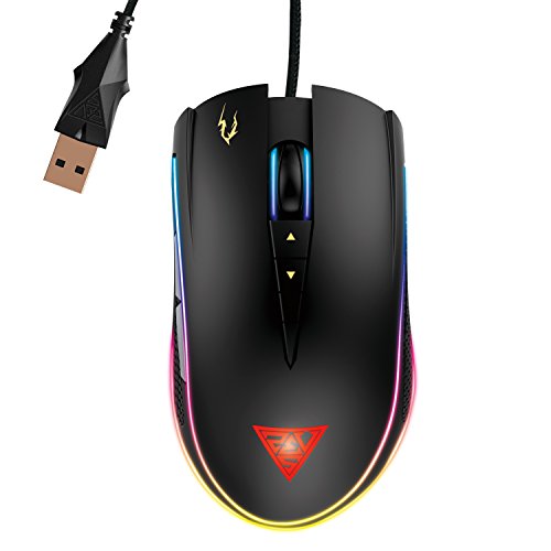 GAMDIAS Optische Gaming Maus mit 12000 DPI Sensor,8 Programmierbare Tasten und Doppelte RGB-Streaming-Beleuchtung( ZEUS P1) von GAMDIAS