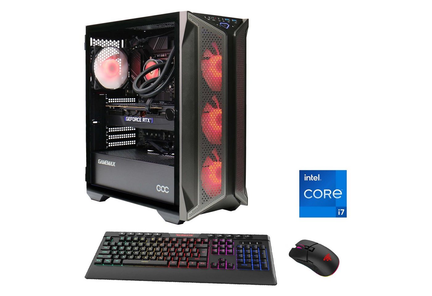 GAMEMAX Brufen C1 7010 Gaming-PC (Intel® Core i7 13700F, RTX 4080, 16 GB RAM, 1000 GB SSD, Wasserkühlung, PCIe SSD Gen4, Windows 11) von GAMEMAX