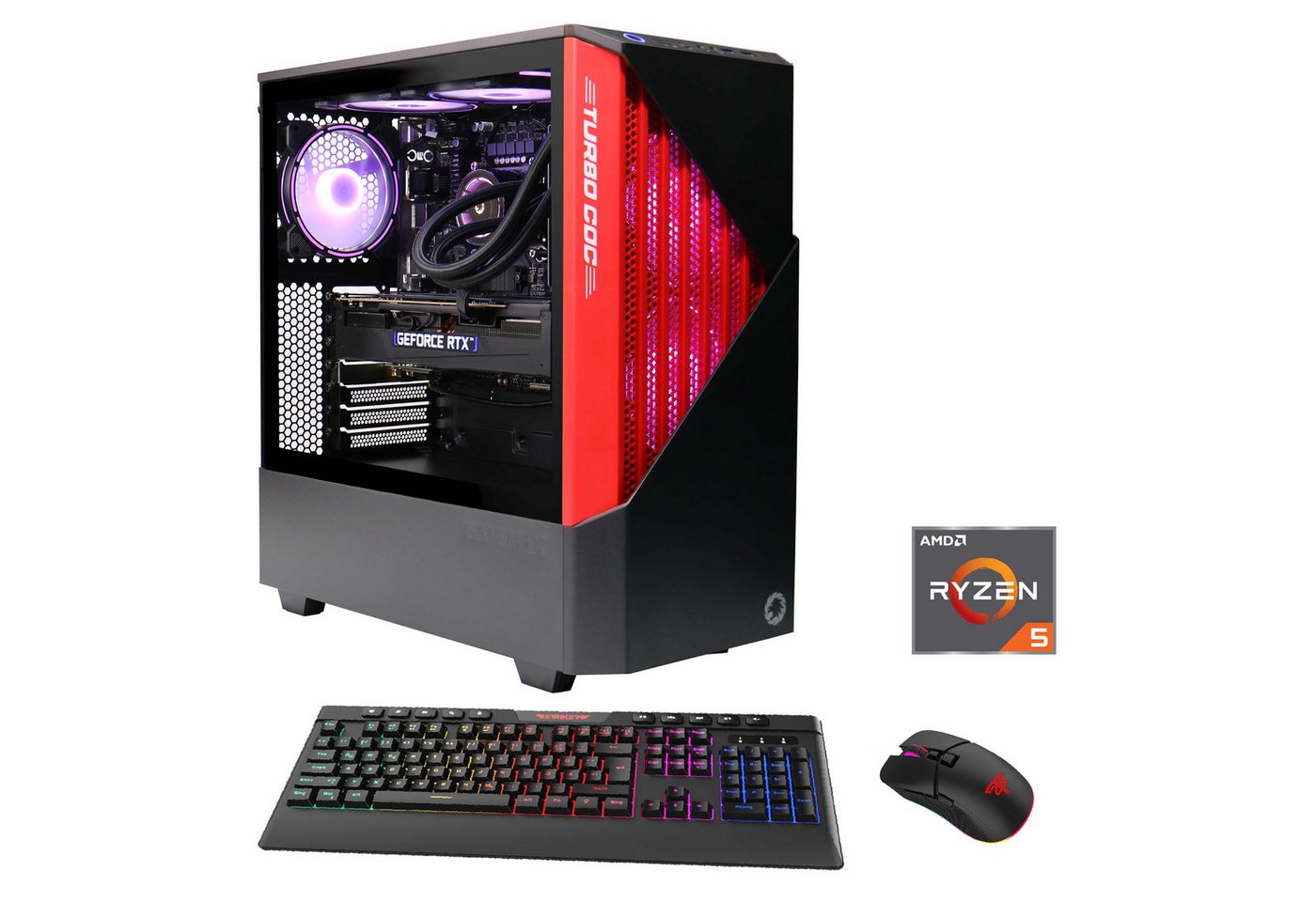 GAMEMAX Contac BR 7112 Gaming-PC (AMD Ryzen 5 7600X, RTX 4060Ti, 16 GB RAM, 1000 GB SSD, Wasserkühlung, DDR5, 4060Ti (16GB), PCIe SSD Gen4, Windows 11) von GAMEMAX