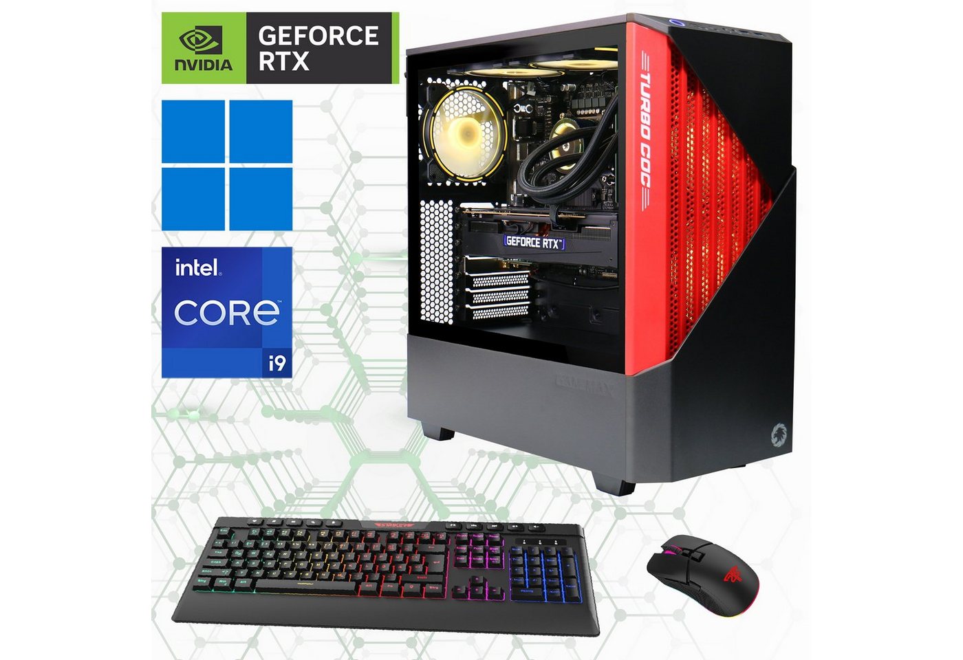 GAMEMAX Gaming-PC (Intel® Core i9 14900KF, RTX 4070 Ti Super, 32 GB RAM, 2000 GB SSD, Wasserkühlung, DDR5-RAM, PCIe SSD Gen4, Windows 11) von GAMEMAX