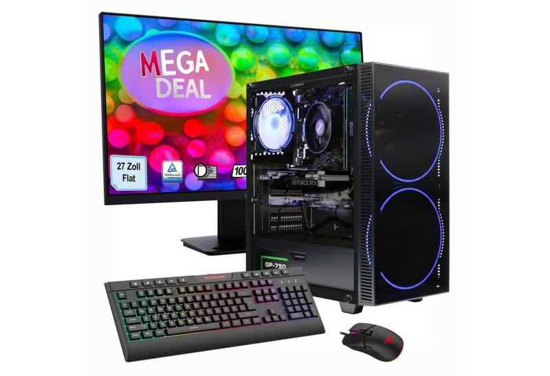 GAMEMAX MegaDeal Gaming-PC-Set Black Hole PC-Komplettsystem (27", AMD Ryzen 5 7500F, GeForce RTX™ 4060, 32 GB RAM, 1000 GB SSD, Windows 11 + MSI PRO MP273A Monitor, 69cm (27) von GAMEMAX