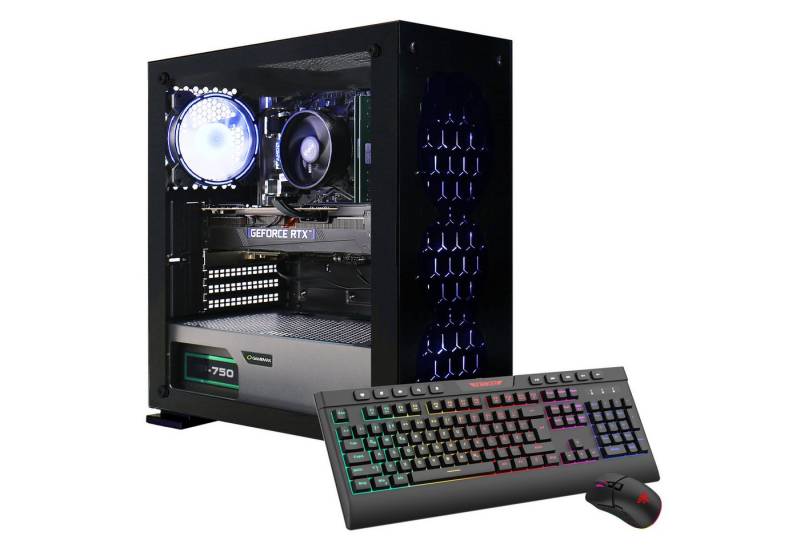GAMEMAX Onyx II 7444 Gaming-PC (AMD Ryzen 5 7500F, RTX 4070, 32 GB RAM, 1000 GB SSD, Luftkühlung aktiv, Windows 11, DDR5 RAM) von GAMEMAX