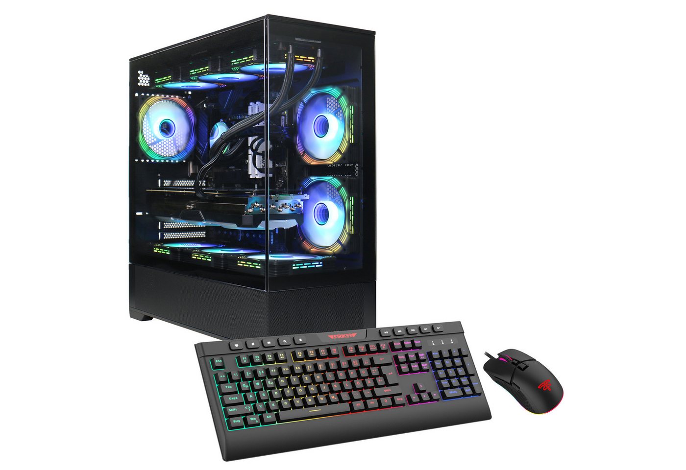GAMEMAX Vista 7406 Gaming-PC (AMD Ryzen 7 7800X3D, RTX 5080, 32 GB RAM, 2000 GB SSD, Wasserkühlung, Windows 11, DDR5 RAM, Gen4 SSD) von GAMEMAX