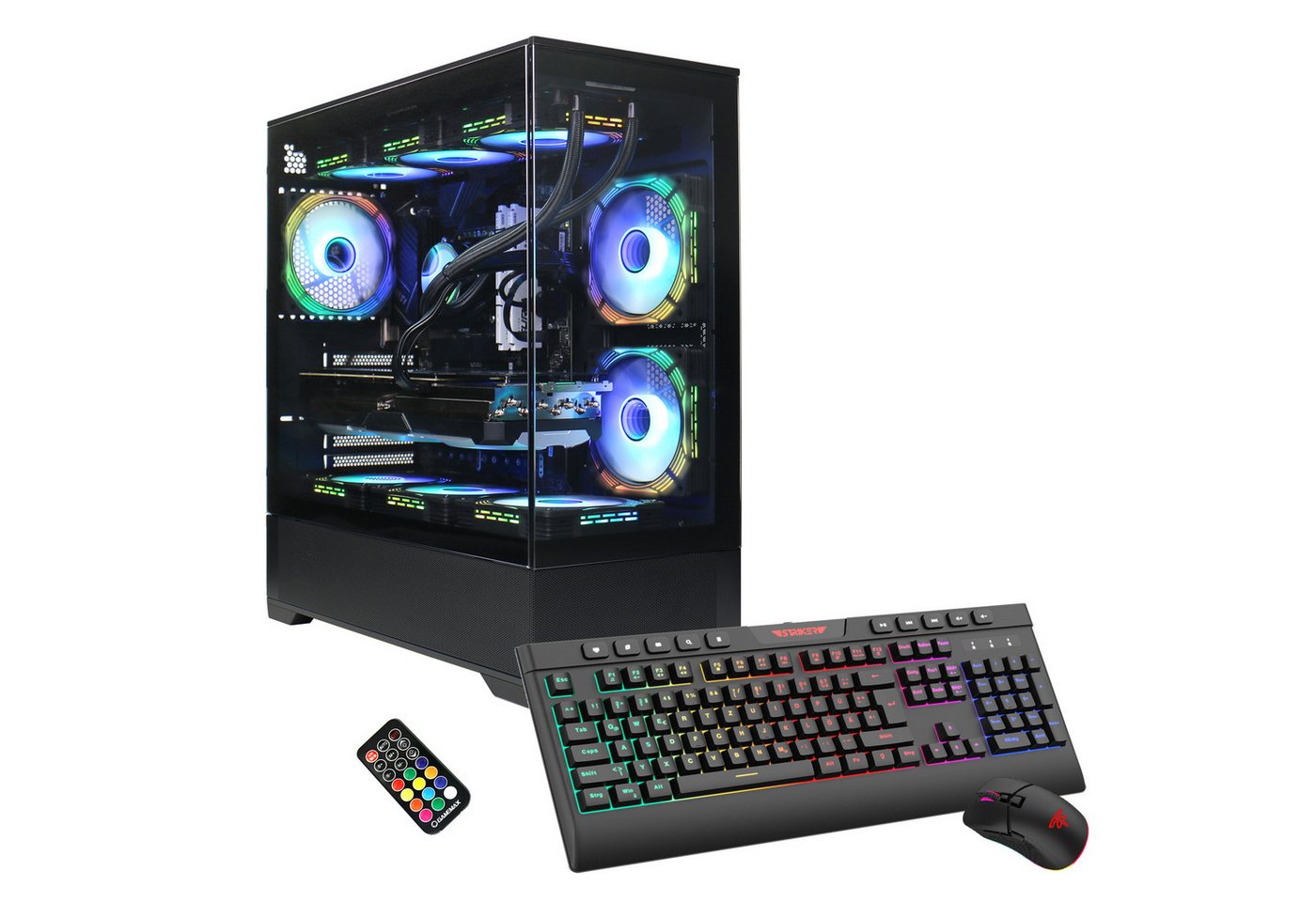 GAMEMAX Vista AB 7504 Gaming-PC (AMD Ryzen 7 9700X, RTX 5070Ti, 32 GB RAM, 1000 GB SSD, Wasserkühlung, Windows 11, DDR5 RAM, Gen4 SSD) von GAMEMAX