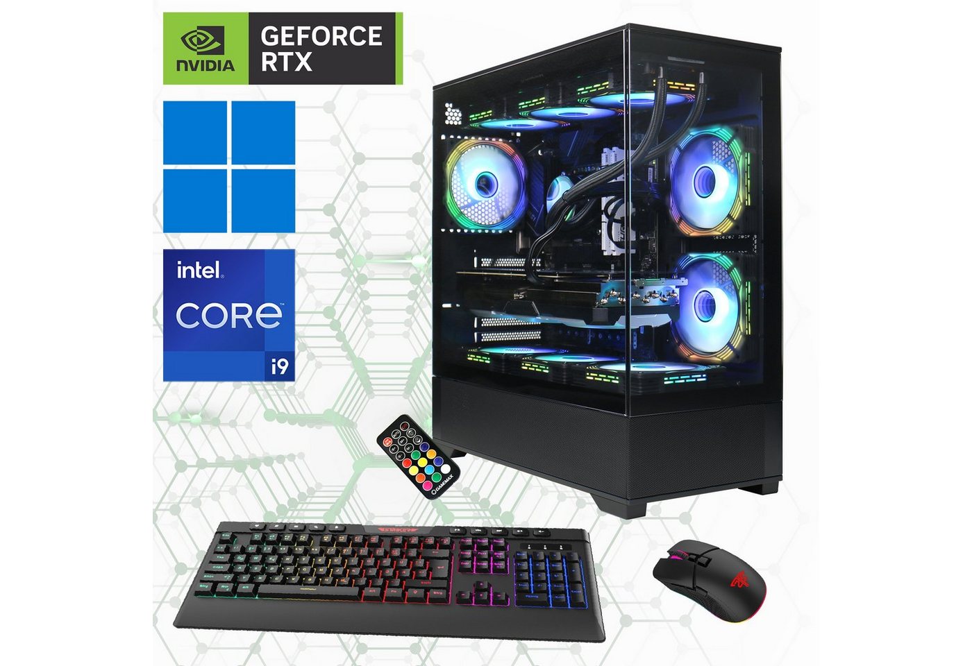 GAMEMAX Vista AB Gaming-PC (Intel® Core i9 14900KF, RTX 4080 Super, 64 GB RAM, 2000 GB SSD, Wasserkühlung, DDR5, PCIe SSD Gen4, Windows 11) von GAMEMAX