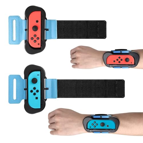 GAMSURFING Armbänder für Just Dance 2025/2024/2023/2022 & Zumba Burn It Up, [Schwarz] Verstellbare elastische Armbänder für Nintendo Switch Controller/Switch OLED JoyCons Just Dance Zubehör, 2er Pack von GAMSURFING
