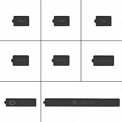 GAMSURFING Silicon Staubstopfenabdeckung für Xbox Series X/S-Konsolenanschluss, USB-HDMI-Anti-Staub-Stecker Silikonstaubabdeckungsabdeckung Staubstaub-Hülle Kits Zubehör für Xbox-Serie [Black] von GAMSURFING