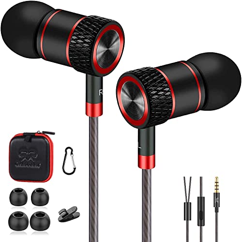 GAMURRY Kabelgebundene In-Ear-Kopfhörer, 3,5mm Klinke Hochwertige Kopfhörer Mit Mikrofon Und Controller, Headset Mit Surround, Rauschfreie HD-Anrufe, Für Telefon, Computer, Tablet, MP3 von GAMURRY