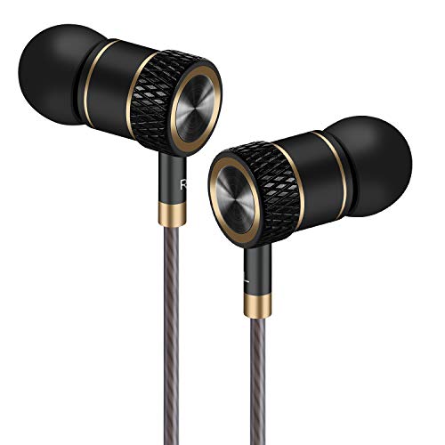 Kopfhörer High Definition In-Ear-Kopfhörer mit Geräuschisolierung, ideal für iPhone, iPod, iPad, MP3-Player, Samsung Galaxy, Nokia, HTC, exc. 120*1*1CM Nero e oro von GAMURRY