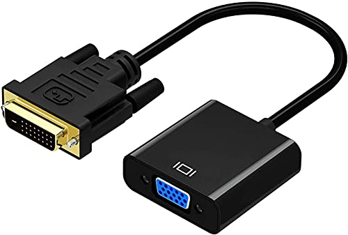 DVI auf VGA Adapter,GANA 1080P Active DVI-D zu VGA Adapter Konverter 24 + 1 Male to Female DVI to VGA Adapterkabel unterstützen 60 Hz 3D für DVI Systemen,Displays,HDTV und Beamer von GANA