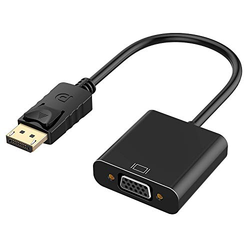 GANA DisplayPort auf VGA Adapter Vergoldet DP/DisplayPort zu VGA Kabel Adapter Konverter Male zu Female DP auf VGA Konverter für PC, Laptop, Monitor, Projector, HDTV - 25cm von GANA