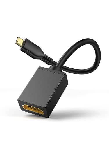 GANA Mini HDMI Adapter, Mini HDMI zu HDMI Kabel Mini HDMI Stecker auf HDMI Standard Buchse Adpterkabel unterstützt HDMI 2.0, 3D, 4K, ARC für Tablet, Kamera, Grafikkarte(2 Pack) von GANA