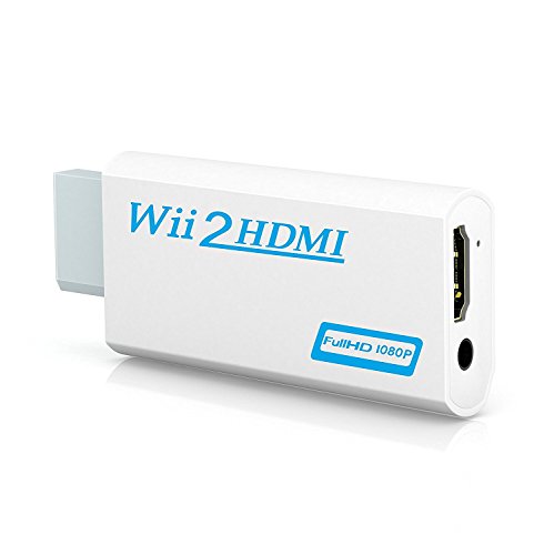 GANA Wii zu HDMI Adapter, Wii to HDMI 720/1080P HD Converter Adapter mit 3,5mm Audioausgang Wii zu HDMI Konverter für Wii Monitor Beamer Fernseher von GANA