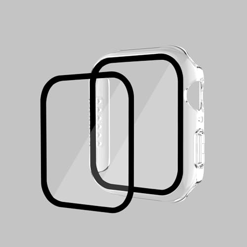 GANGANPRO 2 In 1 Design Harte PC Hülle mit Gehärtetem Glas Displayschutzfolie für Apple Watch 4/5/6/SE,Ultradünne Kratzfeste Smartwatch Abdeckung für iWatch 44 mm Zubehör – Transparent GANGANPRO 2 In 1 Design Harte PC Hülle mit Gehärtetem Glas Displayschutzfolie für Apple Watch 4/5/6/SE,Ultradünne Kratzfeste Smartwatch Abdeckung für iWatch 44 mm Zubehör – Transparent von GANGANPRO