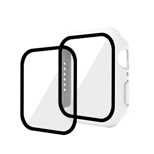 GANGANPRO 2 In 1 Design Harte PC Hülle mit Gehärtetem Glas Displayschutzfolie für Apple Watch 4/5/6/SE,Ultradünne Kratzfeste Smartwatch Abdeckung für iWatch 44 mm Zubehör – Weiß GANGANPRO 2 In 1 Design Harte PC Hülle mit Gehärtetem Glas Displayschutzfolie für Apple Watch 4/5/6/SE,Ultradünne Kratzfeste Smartwatch Abdeckung für iWatch 44 mm Zubehör – Weiß von GANGANPRO