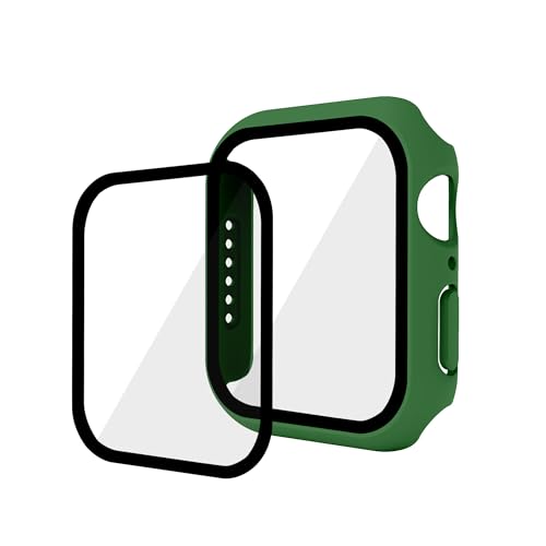 GANGANPRO 2 In 1 Design harte PC Hülle mit Gehärtetem Glas Displayschutzfolie für Apple Watch 4/5/6/SE,Ultradünne Kratzfeste Smartwatch Abdeckung für iWatch 40 mm Zubehör – Dunkelgrün GANGANPRO 2 In 1 Design harte PC Hülle mit Gehärtetem Glas Displayschutzfolie für Apple Watch 4/5/6/SE,Ultradünne Kratzfeste Smartwatch Abdeckung für iWatch 40 mm Zubehör – Dunkelgrün von GANGANPRO