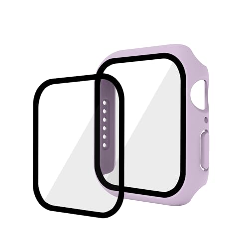 GANGANPRO 2 In 1 Design harte PC Hülle mit Gehärtetem Glas Displayschutzfolie für Apple Watch 4/5/6/SE,Ultradünne Kratzfeste Smartwatch Abdeckung für iWatch 40 mm Zubehör – Helles Lila GANGANPRO 2 In 1 Design harte PC Hülle mit Gehärtetem Glas Displayschutzfolie für Apple Watch 4/5/6/SE,Ultradünne Kratzfeste Smartwatch Abdeckung für iWatch 40 mm Zubehör – Helles Lila von GANGANPRO