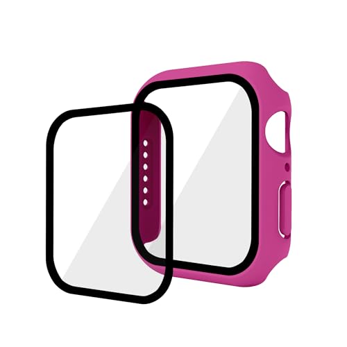 GANGANPRO 2 In 1 Design harte PC Hülle mit Gehärtetem Glas Displayschutzfolie für Apple Watch 4/5/6/SE,Ultradünne Kratzfeste Smartwatch Abdeckung für iWatch 40 mm Zubehör – Lila Rot GANGANPRO 2 In 1 Design harte PC Hülle mit Gehärtetem Glas Displayschutzfolie für Apple Watch 4/5/6/SE,Ultradünne Kratzfeste Smartwatch Abdeckung für iWatch 40 mm Zubehör – Lila Rot von GANGANPRO
