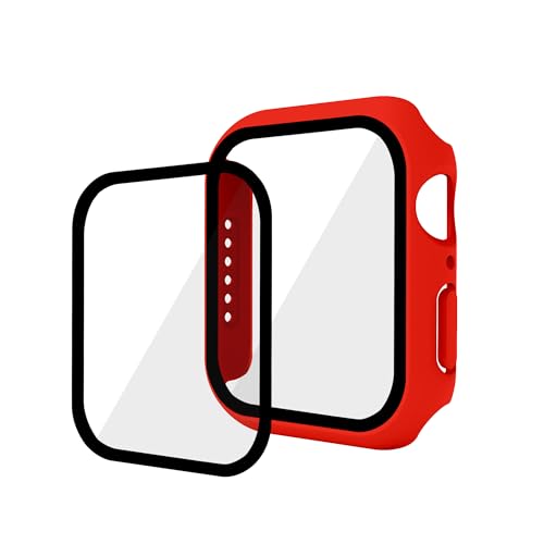 GANGANPRO 2 In 1 Design harte PC Hülle mit Gehärtetem Glas Displayschutzfolie für Apple Watch 4/5/6/SE,Ultradünne Kratzfeste Smartwatch Abdeckung für iWatch 40 mm Zubehör – Rot GANGANPRO 2 In 1 Design harte PC Hülle mit Gehärtetem Glas Displayschutzfolie für Apple Watch 4/5/6/SE,Ultradünne Kratzfeste Smartwatch Abdeckung für iWatch 40 mm Zubehör – Rot von GANGANPRO
