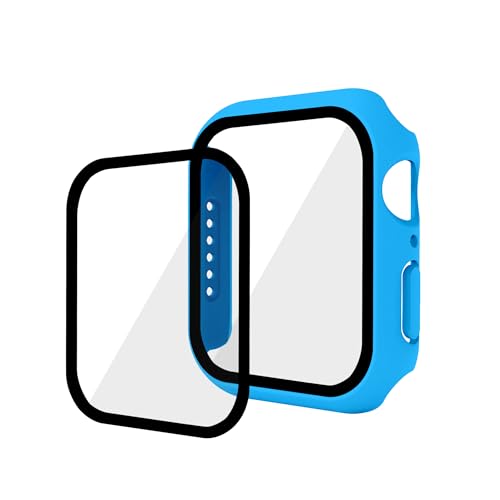 GANGANPRO 2 In 1 Design harte PC Hülle mit Gehärtetem Glas Displayschutzfolie für Apple Watch 4/5/6/SE,Ultradünne Kratzfeste Smartwatch Abdeckung für iWatch 44 mm Zubehör – Blau GANGANPRO 2 In 1 Design harte PC Hülle mit Gehärtetem Glas Displayschutzfolie für Apple Watch 4/5/6/SE,Ultradünne Kratzfeste Smartwatch Abdeckung für iWatch 44 mm Zubehör – Blau von GANGANPRO