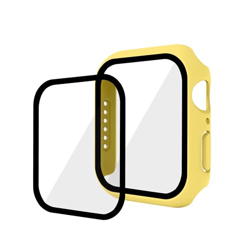 GANGANPRO 2 In 1 Design harte PC Hülle mit Gehärtetem Glas Displayschutzfolie für Apple Watch 4/5/6/SE,Ultradünne Kratzfeste Smartwatch Abdeckung für iWatch 44 mm Zubehör – Gelb GANGANPRO 2 In 1 Design harte PC Hülle mit Gehärtetem Glas Displayschutzfolie für Apple Watch 4/5/6/SE,Ultradünne Kratzfeste Smartwatch Abdeckung für iWatch 44 mm Zubehör – Gelb von GANGANPRO