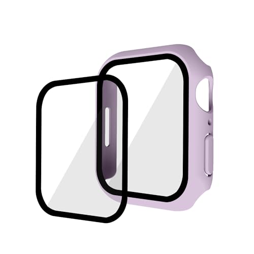 GANGANPRO 2 In 1 Design harte PC Hülle mit Gehärtetem Glas Displayschutzfolie für Apple Watch 7/8/9,Ultradünne Kratzfeste Smartwatch Abdeckung für iWatch 41 mm Zubehör – Helles Lila GANGANPRO 2 In 1 Design harte PC Hülle mit Gehärtetem Glas Displayschutzfolie für Apple Watch 7/8/9,Ultradünne Kratzfeste Smartwatch Abdeckung für iWatch 41 mm Zubehör – Helles Lila von GANGANPRO