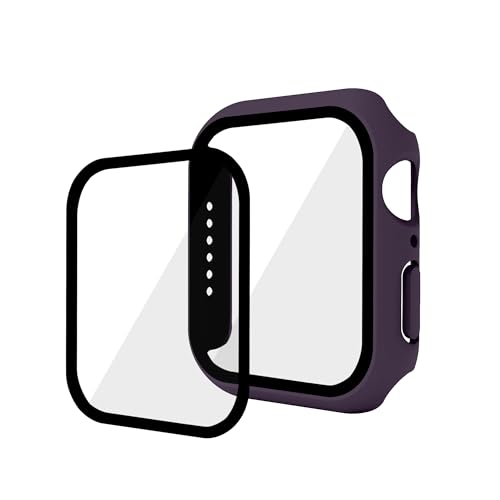 GANGANPRO 2 Pack Harte PC Hülle mit Gehärtetem Glas Displayschutzfolie für Apple Watch 4/5/6/SE,Ultradünne Kratzfeste Smartwatch Abdeckung für iWatch 40 mm Zubehör – Rote Kirsche von GANGANPRO