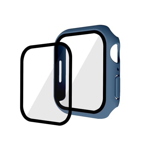 GANGANPRO 2 Pack Harte PC Hülle mit Gehärtetem Glas Displayschutzfolie für Apple Watch 7/8/9,Ultradünne Kratzfeste Smartwatch Abdeckung für iWatch 45 mm Zubehör – Binghailan von GANGANPRO