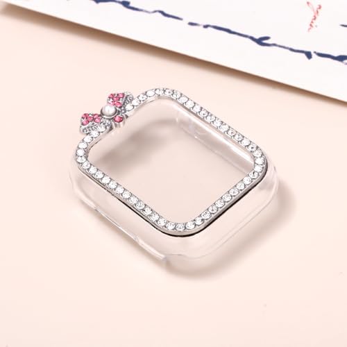 GANGANPRO Butterfly Sparkling Diamonds Case Kompatibel mit Apple Watch Series 10 46mm, ultradünner Schutzrahmen [KEIN Displayschutz] für iWatch-Zubehör 46mm – Silber von GANGANPRO