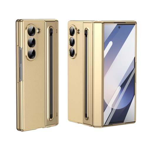GANGANPRO für Samsung Galaxy Z Fold5 5G Telefonhülle,Ganzkörperabdeckung mit integriertem Beschützer Hartes PC Ultra-dünn Anti-Kratzer Protective Phone Cover,Gold GANGANPRO für Samsung Galaxy Z Fold5 5G Telefonhülle,Ganzkörperabdeckung mit integriertem Beschützer Hartes PC Ultra-dünn Anti-Kratzer Protective Phone Cover,Gold von GANGANPRO