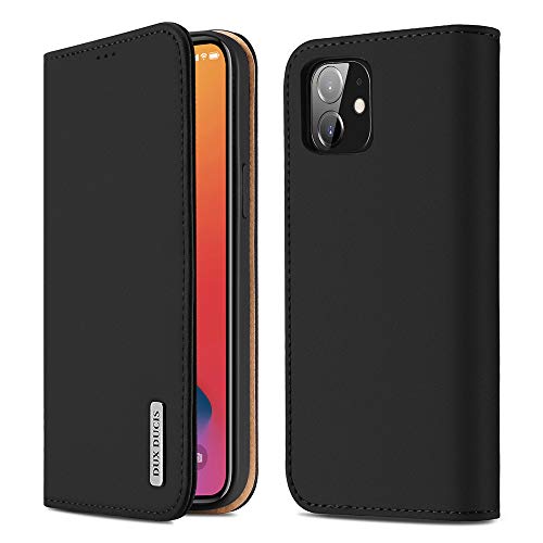 GANGXUN iPhone 12 Mini Hülle, Premium Genuine Leather Flip Wallet Mobile Phone Case with Card Holder, TPU Shockproof Inner Shell Cover iPhone 12 Mini-Hülle 5.4 Inch (iPhone 12 Mini, Black) von GANGXUN