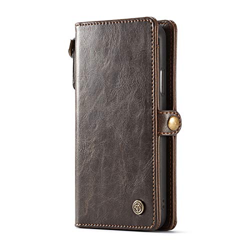 GANGXUN iPhone Xs Hülle, Premium Leder Magnetverschluss Flip Wallet Schutzhülle Tasche Handyhülle mit Kartenfach Ständer Kompatibel mit iPhone X iPhone Xs Klapphülle Tasche (Braun) von GANGXUN